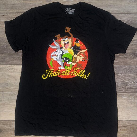 Looney Tunes Men's Officially Licensed That's All Folks! Tshirt Large EUC - Picture 1 of 3